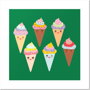 Ice cream waffle cone Posters and Art